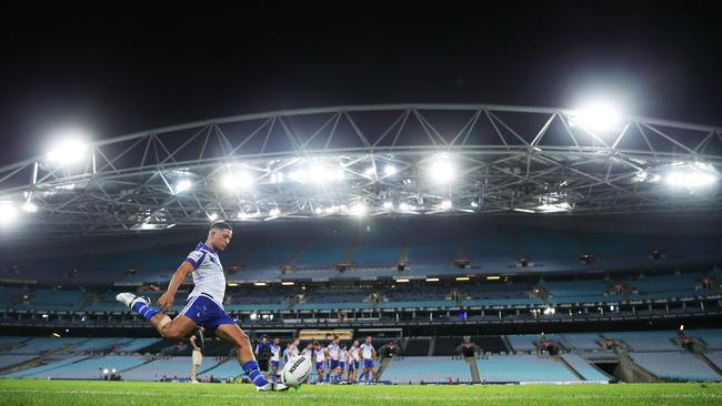 The Bulldogs played their NRL second round game at ANZ Stadium in March with empty stands. They hope to return in coming weeks