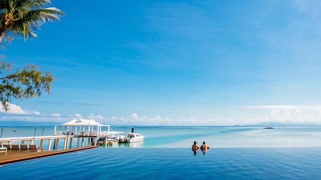 Soaking up the views from Orpheus Island Lodge's infinity pool.