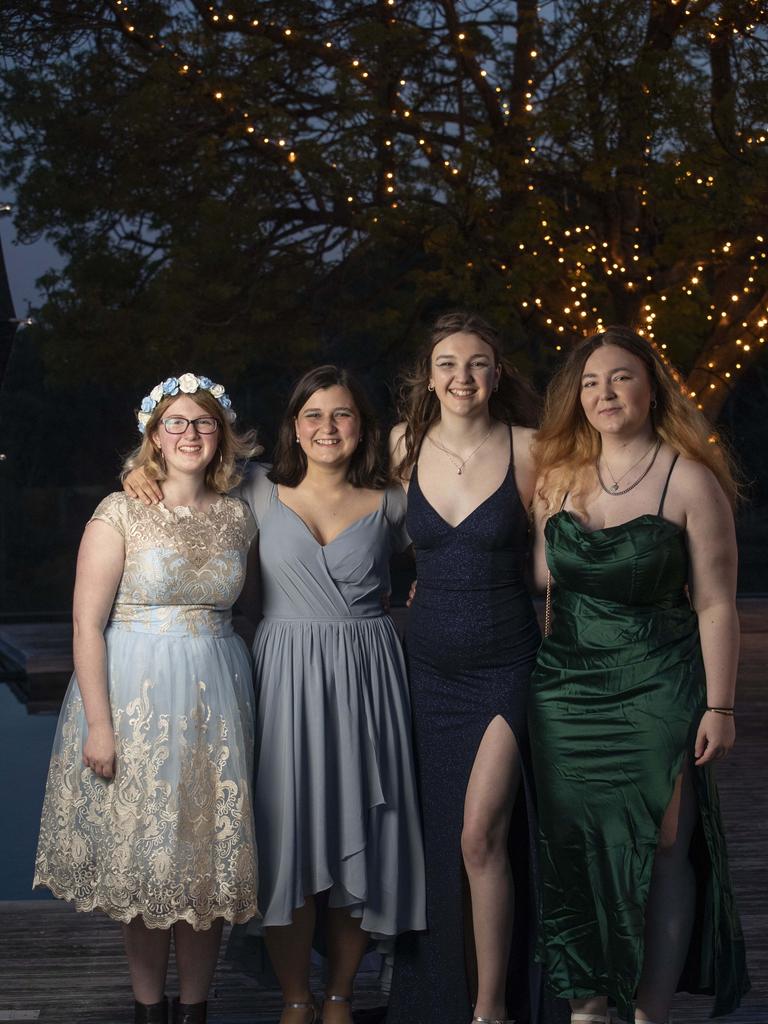 Rosny College Leavers Dinner at Glen Albyn Estate, Ally Jardine, Hannah Cukurkavakli, Amber Lockley and Mia Kalbfell. Picture: Chris Kidd