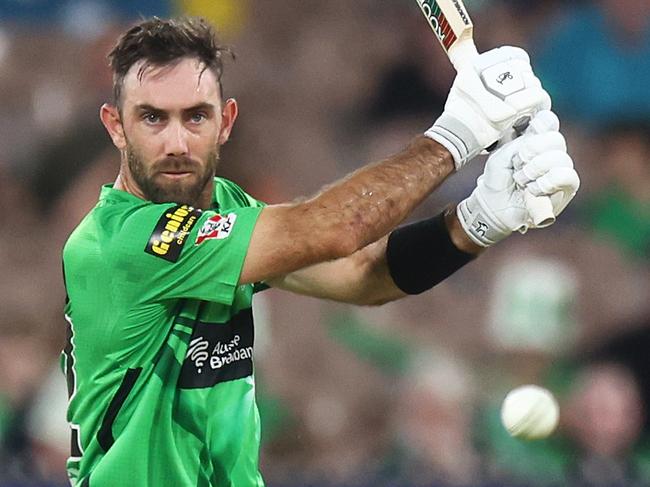 MELBOURNE, AUSTRALIA - JANUARY 16: Glenn Maxwell of the Stars bats during the Men's Big Bash League match between the Melbourne Stars and the Brisbane Heat at Melbourne Cricket Ground, on January 16, 2022, in Melbourne, Australia. (Photo by Mike Owen/Getty Images)