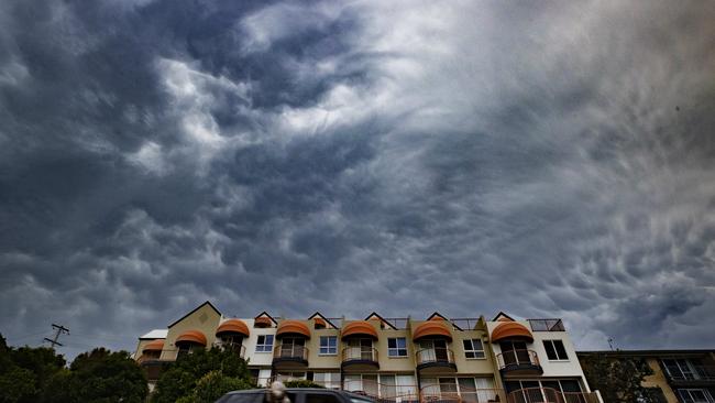 Storm Clouds approaching at Coolum. Picture Lachie Millard