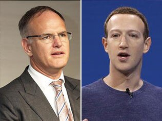 News Corp boss Michael Miller and Mark Zuckerberg from Facebook