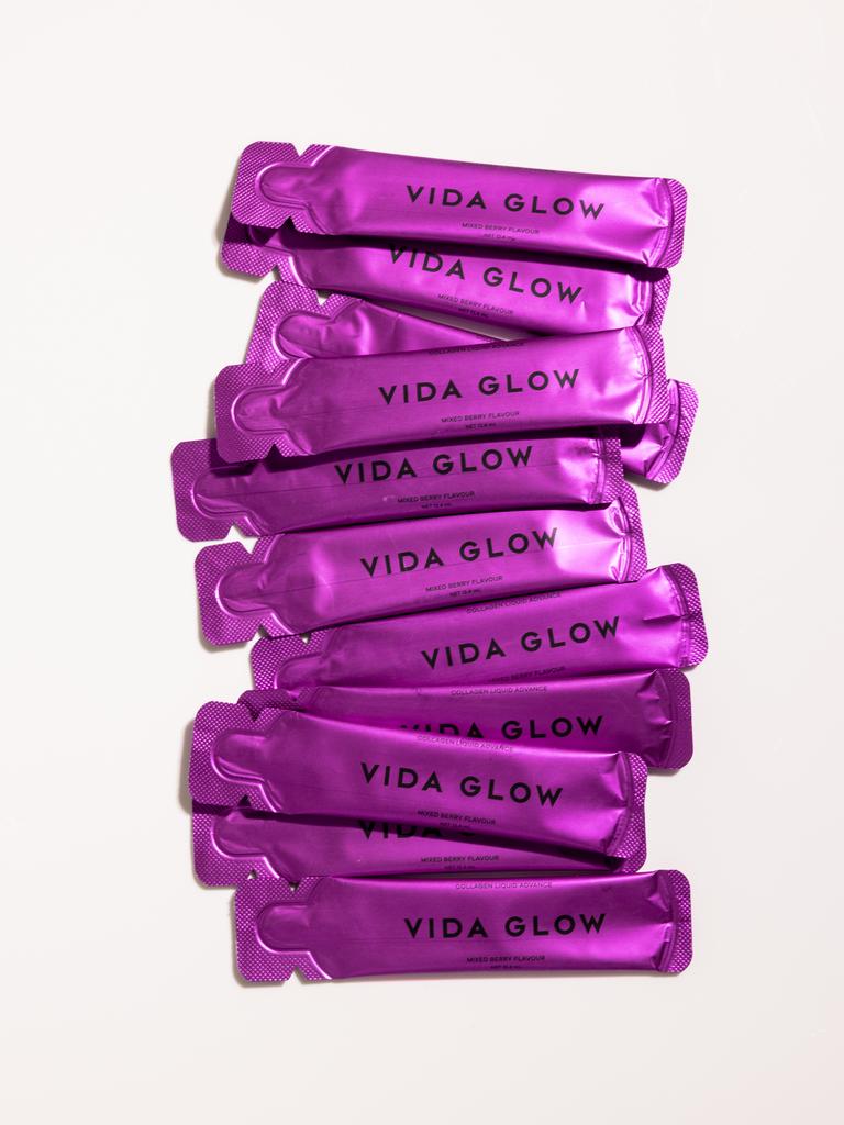 Vida Glow's Collagen Liquid Advance comes in a box of 15 sachets. Picture: Vida Glow
