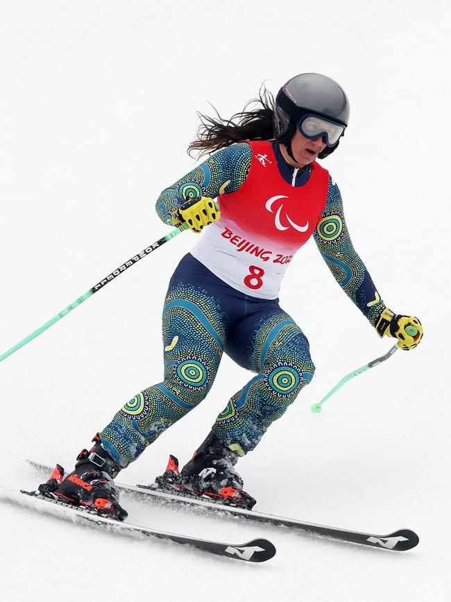 Wingecarribee’s Melissa Perrine competed in the Women's Giant Slalom Vision Impaired Beijing 2022 Winter Paralympics. Picture: Alexander Hassenstein/Getty Images