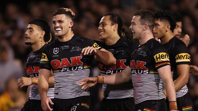 Cleary and Luai have played together since their junior days, with the pair combining for two consecutive NRL titles. Picture: Mark Kolbe/Getty Images