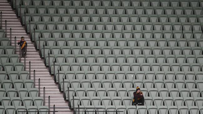 The AFL may be forced to play to empty stadiums such as the MCG. Picture: Colleen Petch.