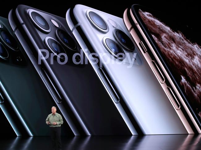 The new iPhone 11 Pro don display in California. Picture: Getty Images/AFP