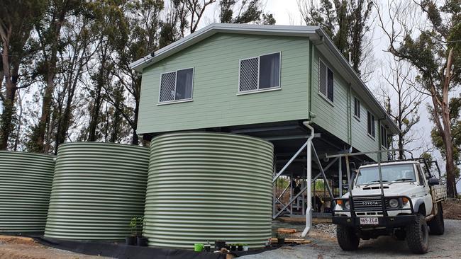 This home on Timbarra Drive at Beechmont is one of only two homes rebuilt after 11 homes were lost in the devastating bushfires in the Gold Coast hinterland last year. Picture: Luke Mortimer