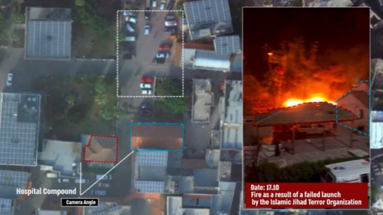 The aerial footage compared the hospital compound before and after the attack. Picture: Supplied