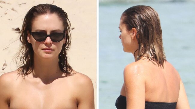 Steph Claire Smith spotted at Noosa beach. Picture: Matrix Pictures