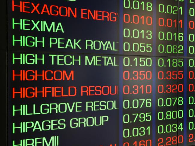 SYDNEY, AUSTRALIA: NewsWire Photos: JANUARY 31 2024: A view of the digital boards at the Australian Stock Exchange in the CBD in sydney. Picture: NCA NewsWire / Gaye Gerard