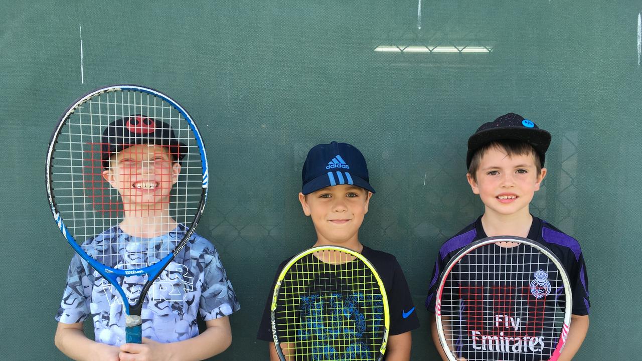 Beenleigh tennis Lachlan Davidson, left, Preston Shawcross, right Cooper Mason