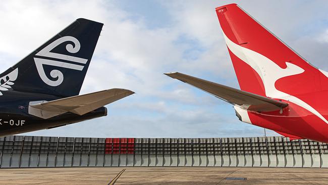 Qantas CEO Alan Joyce and Virgin Australia CEO Paul Scarr have told Transport Minister Michael McCormack that they were “very pleased” with the announcement and want to see planes back in the air across the Tasman. Picture: Qantas