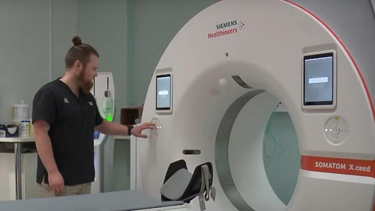 A radiologist uses the Royal Hobart Hospital's new SOMATOM X.ceed CT scanner. Picture: Supplied