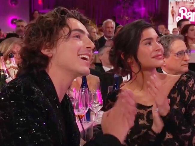 Chalamet took girlfriend Kylie Jenner as his date to the ceremony. Picture: Stan