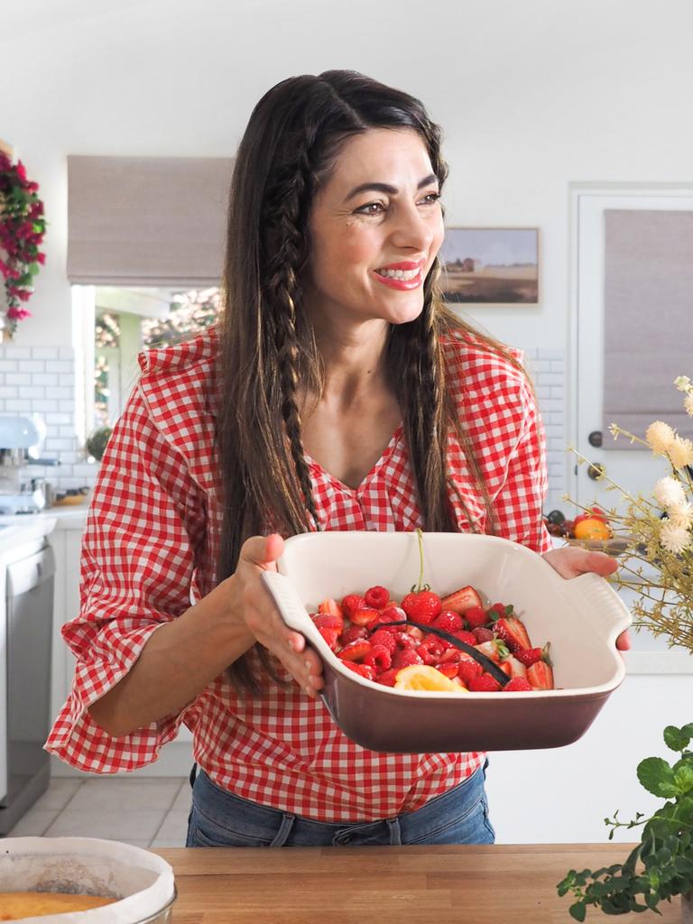 Silvia Colloca with one of her Italian dishes.