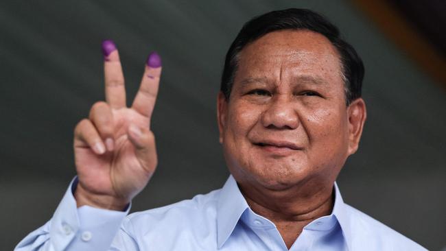 Indonesian president-elect Prabowo Subianto. Picture: AFP