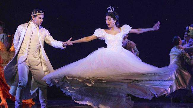 Ainsley Melham as Prince Topher and Shubshri Kandiah as Cinderella. Picture: Mark Cranitch.