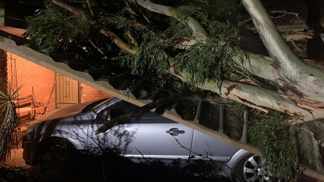 Damage to a carport in Melton in Victoria. Picture: Facebook