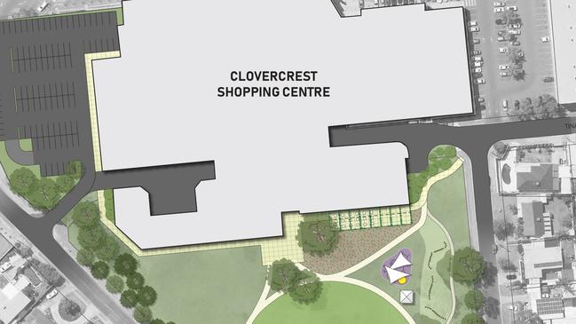 Clovercrest Shopping Centre released plans last year for its proposed expansion which would encroach on Sir Frank Berryman Reserve. Picture: Clovercrest Shopping Centre.