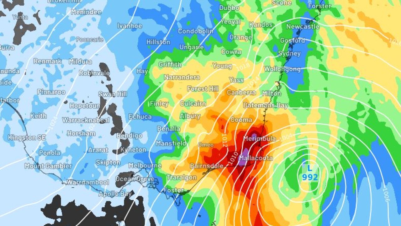 Another 100mm is forecast to fall over East Gippsland on Thursday. Picture: Weatherzone