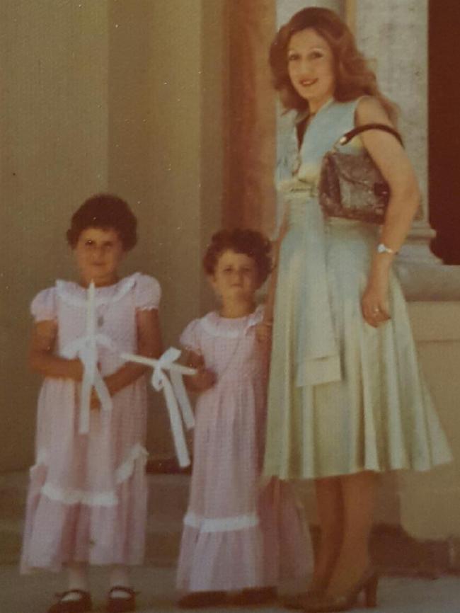 Gladys Berejiklian as a child on the left, pictured with her sister Rita and her aunt.