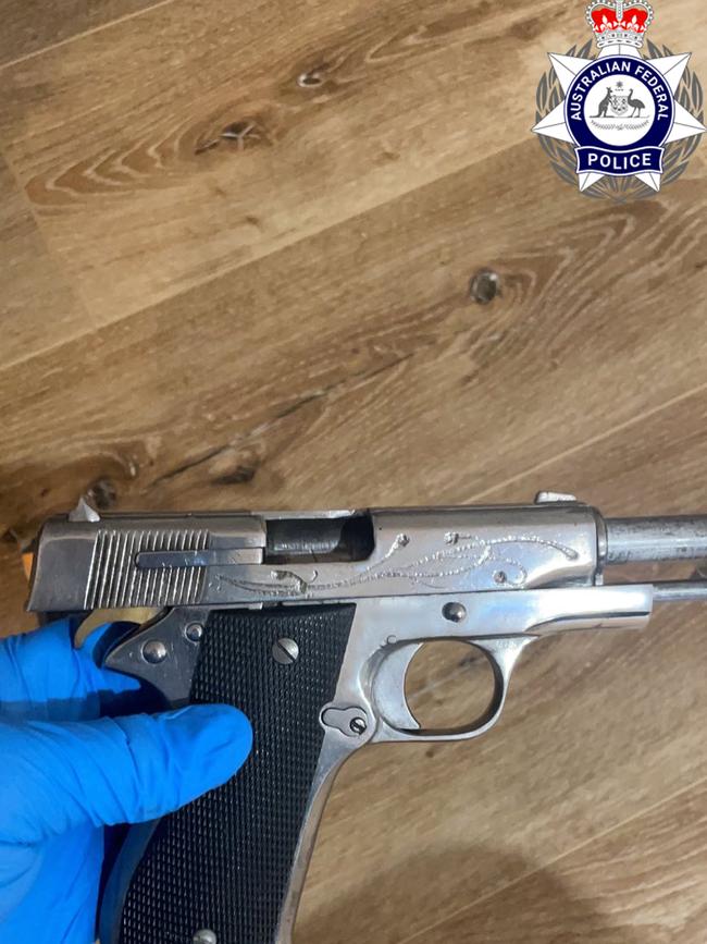 The loaded gun uncovered by police Picture: AFP