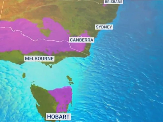 A polar weather event is set to hit Australia's south and east. Picture: Sky News Weather.