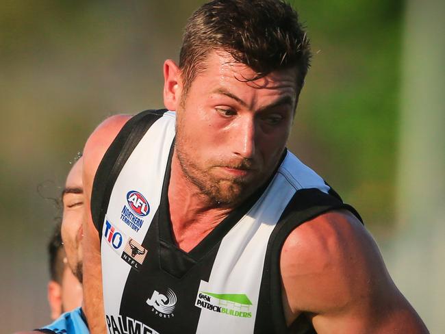 Matthew Dennis as the Palmerston Magpies v Darwin Buffaloes at TIO Stadium.Picture GLENN CAMPBELL