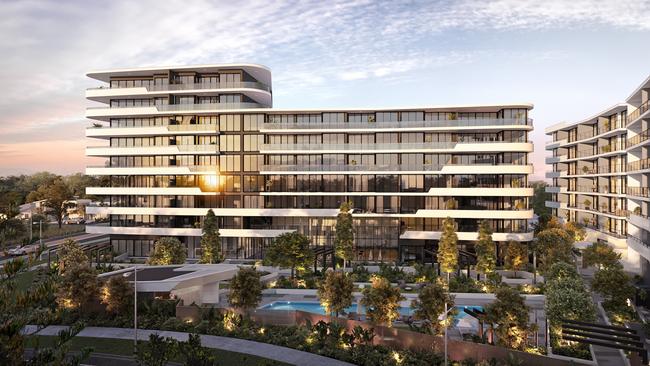 Artist impression of the $140 million No.1 Grant Ave project at Hope Island by developer Aniko Group