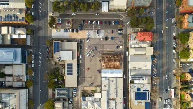 The former bus station site at 111-129 Franklin Street.