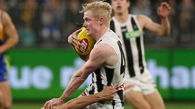 John Noble looked right at home in the cauldron of AFL footy. Picture: Getty Images