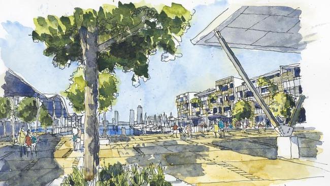 Artist's impression of potential new mixed use area as part of The Spit master plan on the Gold Coast.