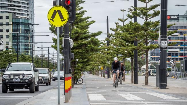 Capital City Trail at the Docklands. Picture: Jake Nowakowski