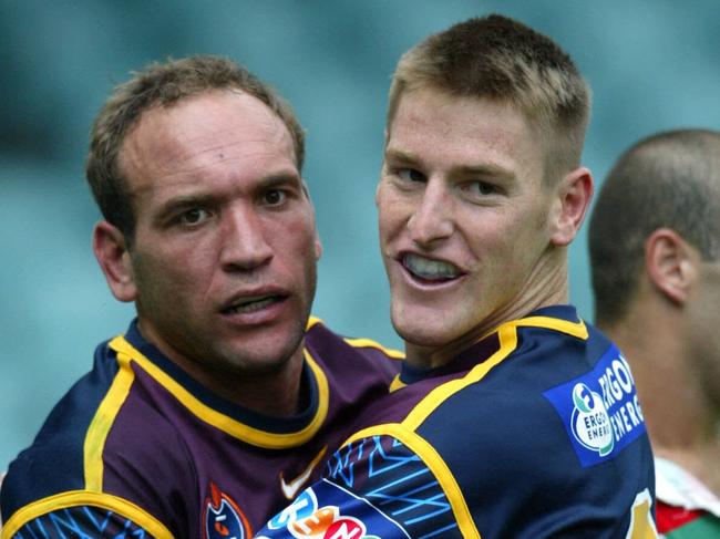 Gorden Tallis and Brent Tate. Picture: Brett Costello