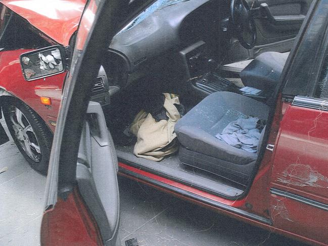 The stolen Holden Commodore driven by Dimitri Gargasoulas.