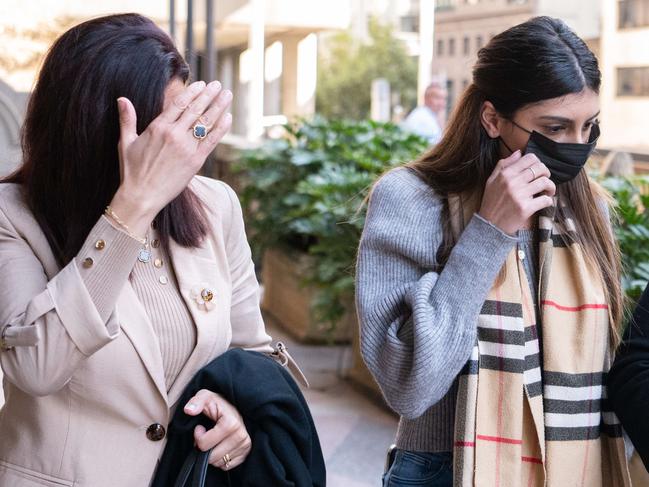 Cynthia Ballo (right) with her mother outside court. Picture: Flavio Brancaleone.