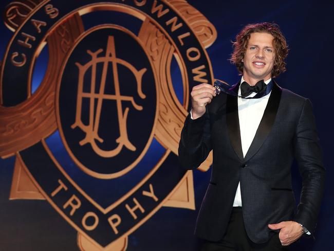 Fremantle star Nat Fyfe in 2019 after winning his second Brownlow Medal. Picture: Michael Klein