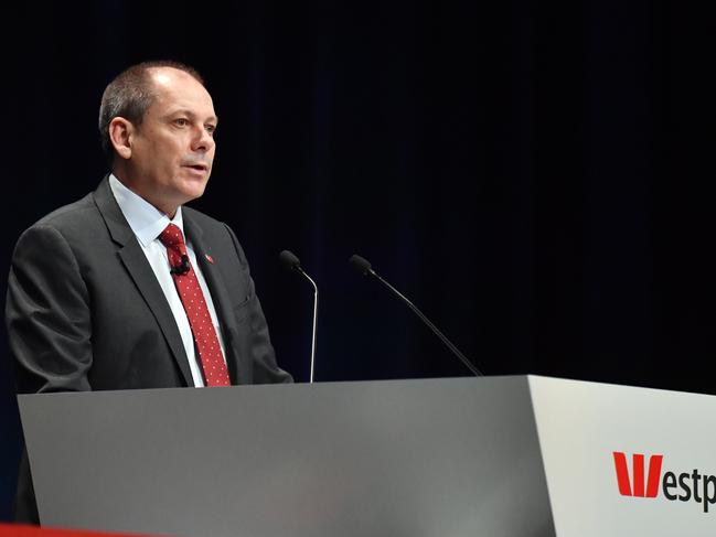 Westpac CEO Peter King at the Westpac Annual General Meeting (AGM) at Darling Harbour in Sydney, Thursday, December 12, 2019. (AAP Image/Mick Tsikas) NO ARCHIVING