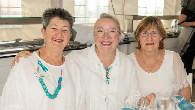 Wendy Logan, Kate Chiconi and Thelma Dunning at the Touch of Teal Soiree for the Trudy Crowley Foundation at the Mantra at the Harbour on Friday, September 8. Picture: Michaela Harlow