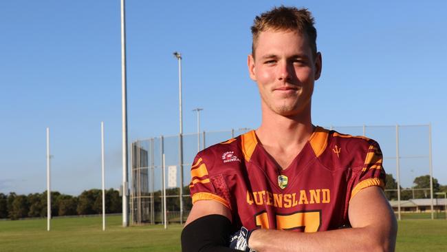 Sunshine Coast Spartans gridiron talent Fletcher Patterson. Picture: Touchdown Photography.