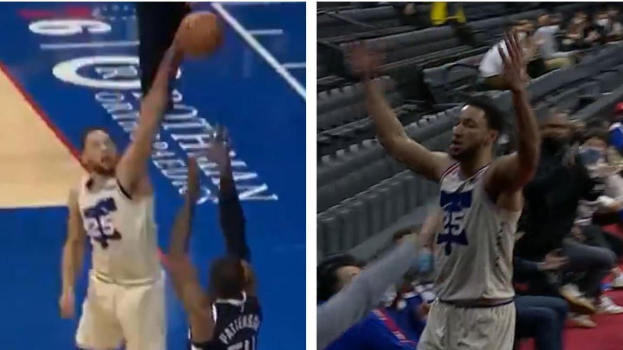 Ben Simmons got the block on Patrick Patterson.