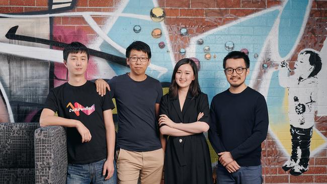 Airwallex founders Xijing Dai, Jack Zhang, Lucy Liu, Max Li. Picture: Supplied
