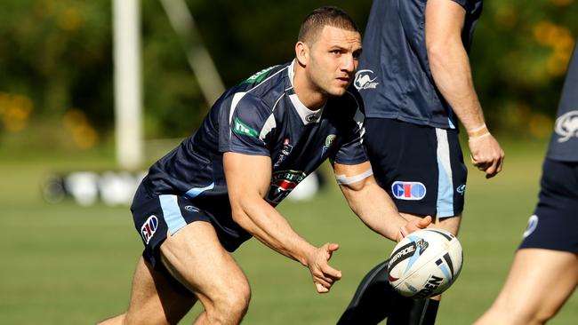 Robbie Farah tested out his injured shoulder in a contact session. Picture: Gregg Porteous