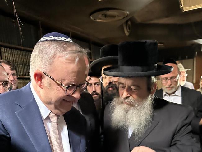 Prime Minister Anthony Albanese tours the inside of Adass Israel synagogue with community leaders. , Picture: Supplied