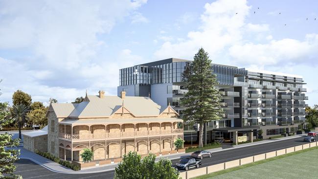 An artist's impression of plans for a new hotel next to the Anchorage Hotel in Victor Harbor. Picture: Supplied