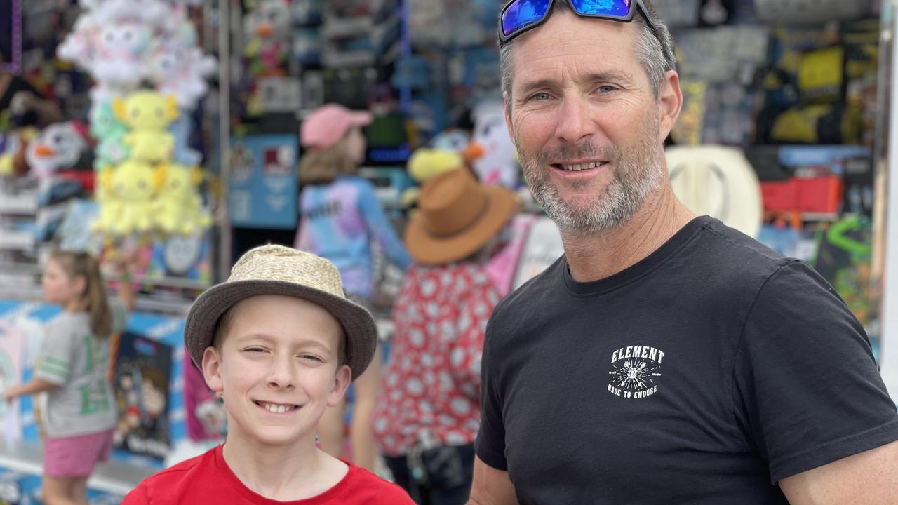 George and Nathan Radecker enjoy People's Day at the 2024 Gympie Show.
