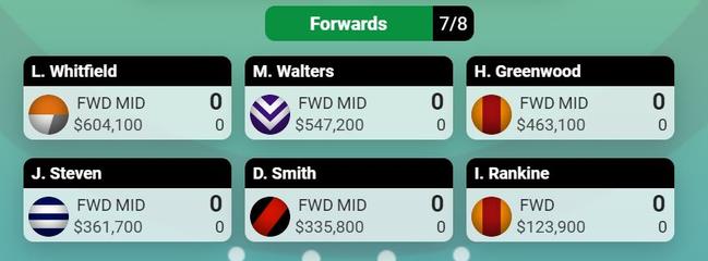 What a forward line without Dustin Martin looks like.