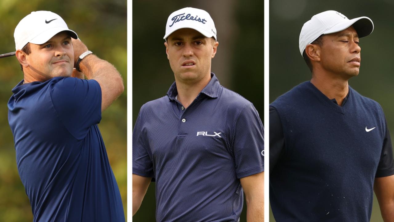 Patrick Reed, Justin Thomas and Tiger Woods.