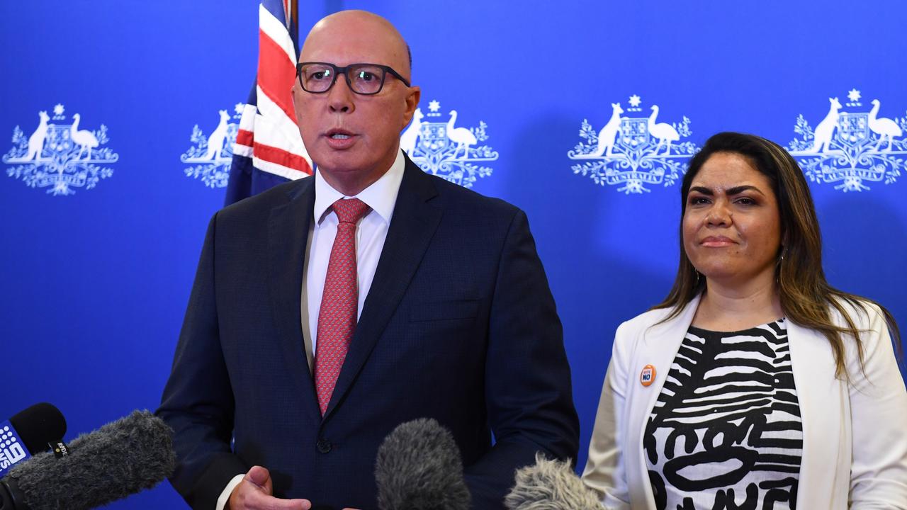Peter Dutton went against the Voice while and Senator Jacinta Price gave the Nationals some spine. Picture: AAP Image/Jono Searle